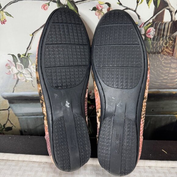 Stacy Adams Mens size 9.5M Pink Snake Print Loafers Metal Accent Leather Lining - Picture 4 of 7